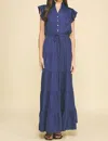 Pinch Penelope Tiered Maxi Dress In Bright Navy In Blue