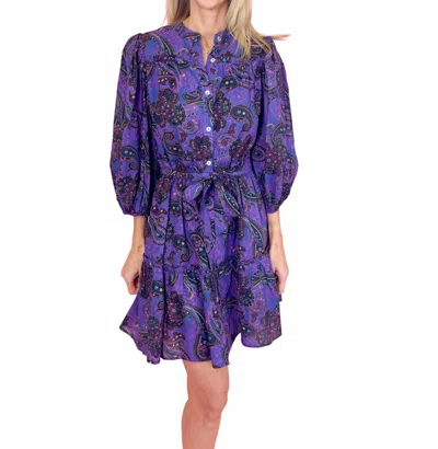 Pinch Perfectly Paisley Shirt Dress In Purple