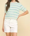 Pinch Pippa Multi Knit Sweater In Turquoise, Pastel Jade, Ivory In Multi