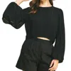 PINCH PLEATED CROPPED BLOUSE