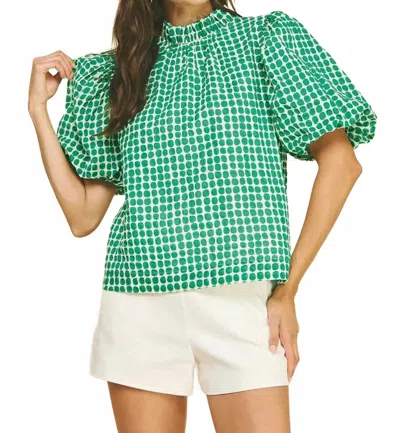 Pinch Polka Dot Blouse In Green