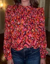 Pinch Printed Pintuck Top In Multi In Multi