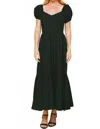 Pinch Puffy Sleeves Dress In Black In Black
