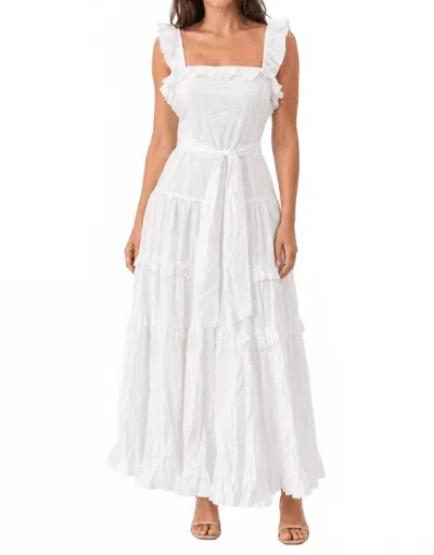 Pinch Ruffled Maxi Dress In White