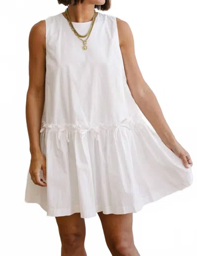 Pinch Sail With Me Ribbon Mini Dress In Off White