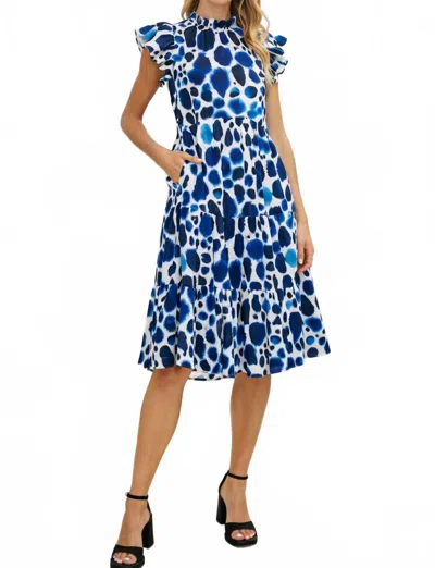 Pinch Santorini Midi Dress In Navy Multi In Blue