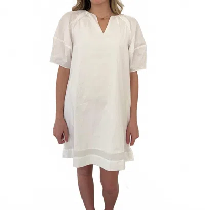 Pinch Scarlett V-neck Puff Sleeve Mini Dress In White