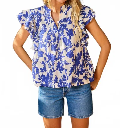 Pinch Seaside Bouquet Blouse In Blue