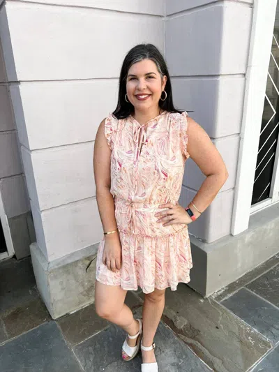 Pinch Sheer Tiered Mini Dress In Multi