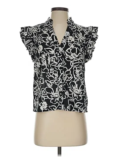 Pre-owned Pinch Short Sleeve Blouse In Black