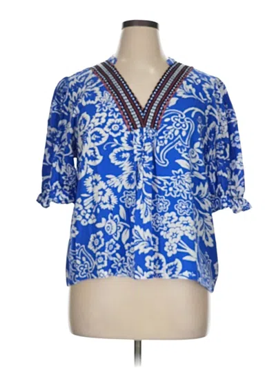 Pre-owned Pinch Short Sleeve Blouse In Blue