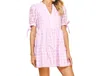 Pinch Short Sleeve Tunic Dress In Lavender In Multi