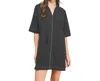 Pinch Sienna Contrast Stitched Collared Mini Dress In Black