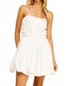 Pinch Sleeveless Bubble Hem Mini Dress In White In White