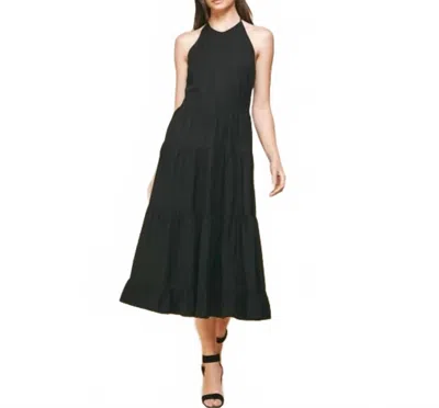 Pinch Sleeveless Tiered Maxi Dress In Black