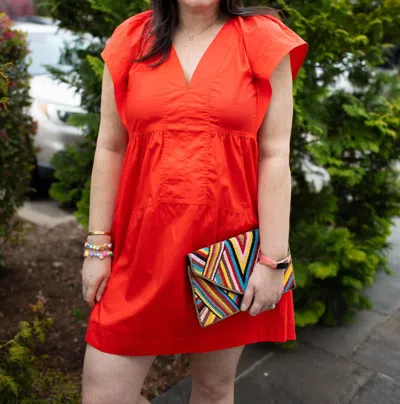 Pinch Sleeveless Tiered Mini Dress In Tomatoe In Red