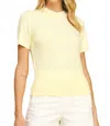Pinch Soft Yarn Short Sleeve Sweater Top In Pastel Yellow In Yellow
