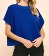Pinch Sterling Boxy Short Sleeve Sweater In Heliotrope In Blue