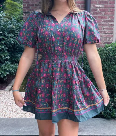 Pinch Stony Mini Dress In Dark Green Multi