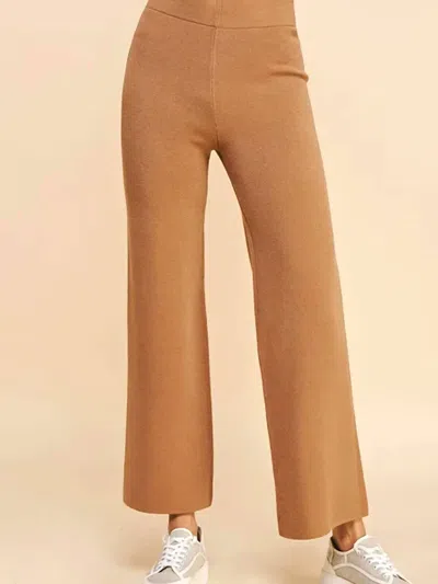 Pinch Straight Leg Sweater Pants In Camel In Brown