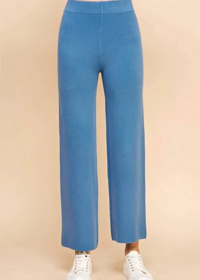 PINCH STRAIGHT LEG SWEATER PANTS IN DUSTY BLUE