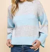 Pinch Striped Sweater In Heather Grey/ Light Blue In Multi