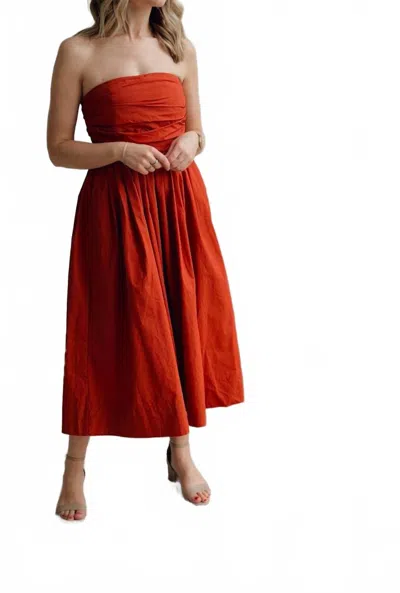 Pinch Sundown Soirée Strapless Maxi Dress In Rust In Multi