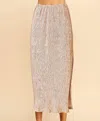 Pinch Textured Knit Midi Skirt In Oyster