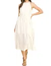 Pinch Textured Midi Dress In Ivory In Neutral