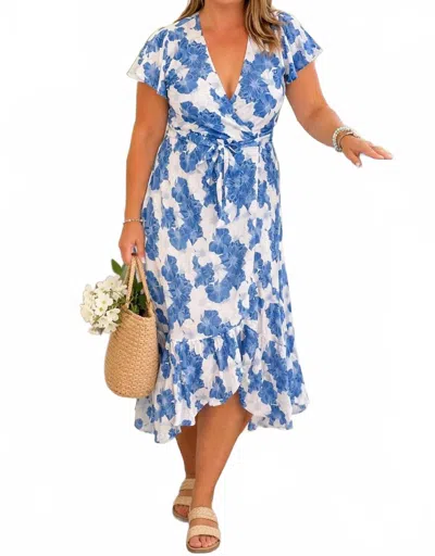 Pinch The Harbor Wrap Dress In Royal Blue