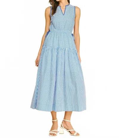 Pinch The Monroe Midi Dress In Blue Stripes