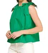 Pinch Tie Detailed Blouse In Green In Green