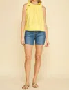 Pinch Tie Detailed Sleeve Blouse Top In Yellow In Yellow
