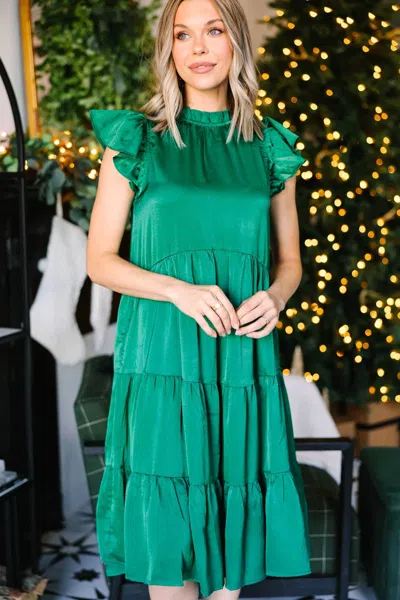 Pinch Tiered Maxi Dress In Emerald In Green