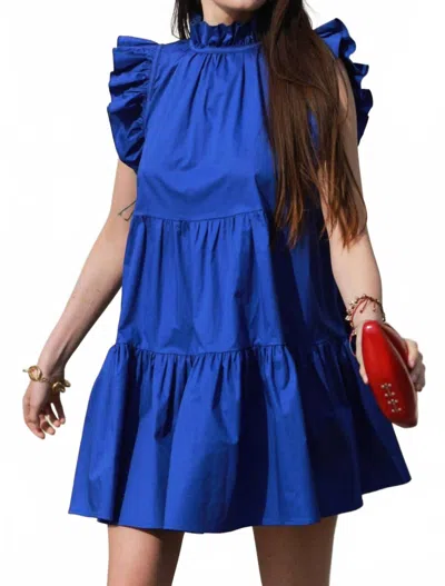 Pinch Tiered Ruffle Mini Dress In Blue
