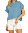 Pinch Tonya Relaxed Sweater Top In Light Blue