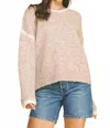 Pinch Whip Stitch Crew Neck Sweater In Taupe In Brown