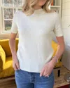 Pinch Willa Knit Short Sleeve Top In Ivory In White