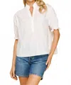 Pinch Windsor Ruffle Top In White In White