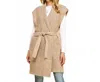 Pinch Women's Belted Sweater Cardigan In Taupe In Animal Print