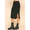 Pinch Women's Where You Are Side Slit Sweater Midi Skirt In Black