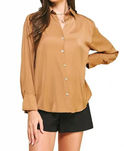 Pinch Zaria Long Sleeve Top In Caramel In Brown