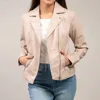 Pine Apparel Asymmetric Quilted Faux Leather Jacket In Cream