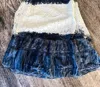 Pine Apparel Belle France Eyelet Overlay Tank Top In Blue
