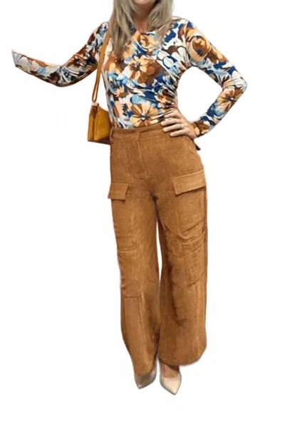 Pine Apparel Cords And Cargo Pants In Warm Orange In Brown