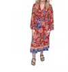 Pine Apparel Floral Tie Maxi Dress In Multi In Multi
