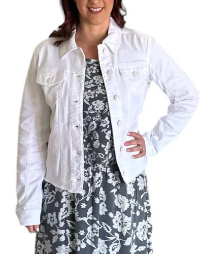 Pine Apparel Frayed Denim Jacket In White
