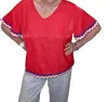 Pine Apparel Ric Rac Row Top In Red In Red