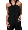 Pine Apparel Rope Neck Halter Top In Black In Black