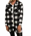 Pine Apparel Stack It Shacket In Black White Plaid In Multi